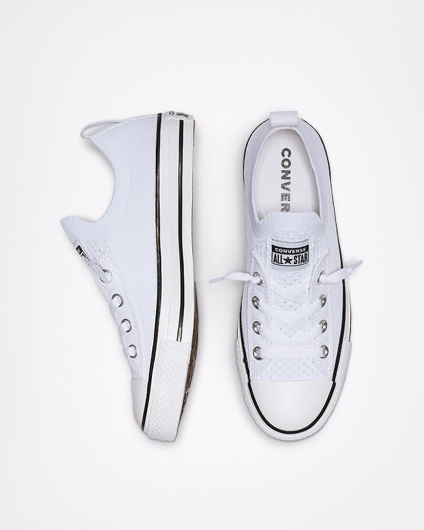 Dámské Boty Nízké Converse Chuck Taylor All Star Shoreline Knit Slip Bílé Černé Bílé | CZ NLYW16